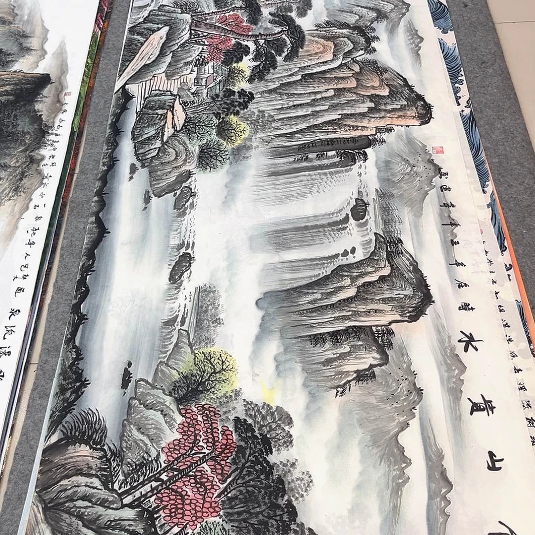 国画纯手绘山水花鸟