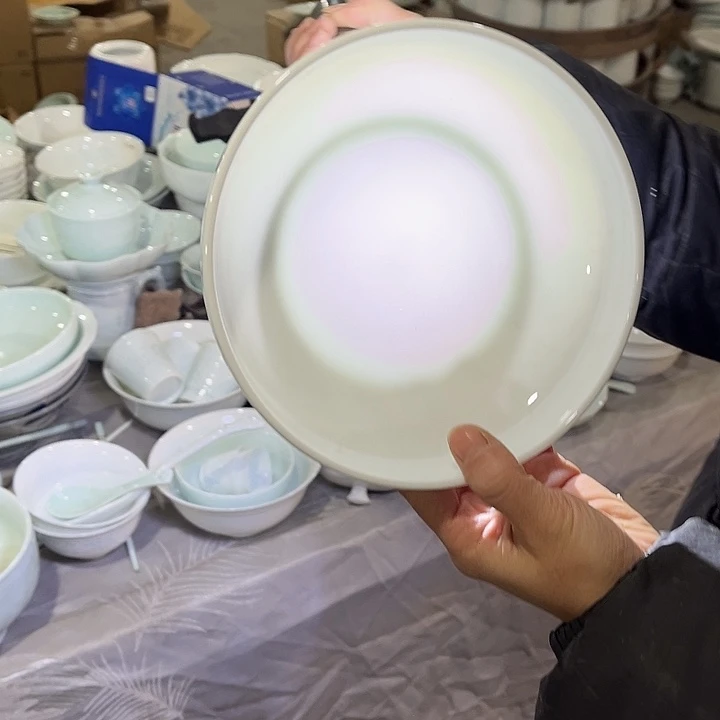 瓷片高白玉泥白色7英寸窝盘两个包邮