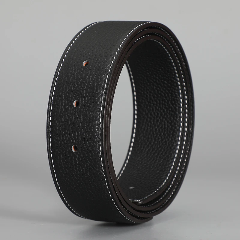 男女款双面真皮腰带头层牛皮不带扣适用于男士替换皮带身3.2/3.8