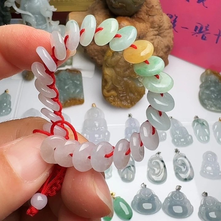 翡翠未镶嵌颈饰平安扣手串