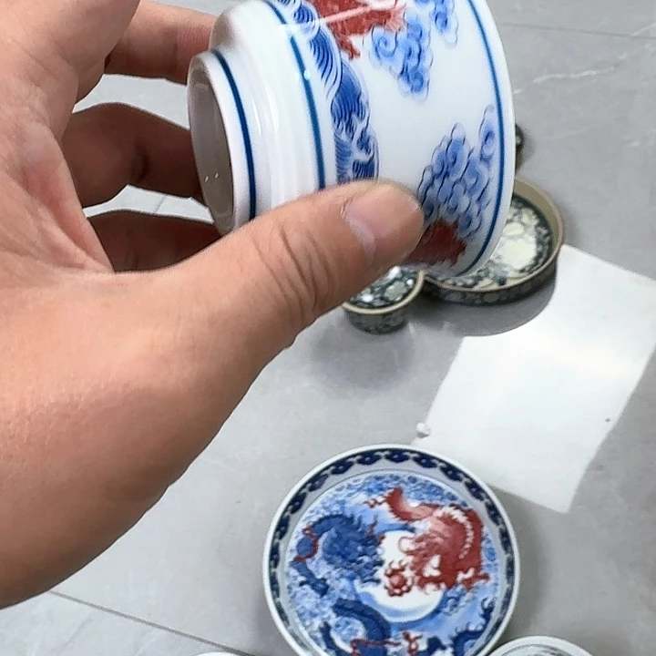 杯双龙戏珠主人杯景德镇