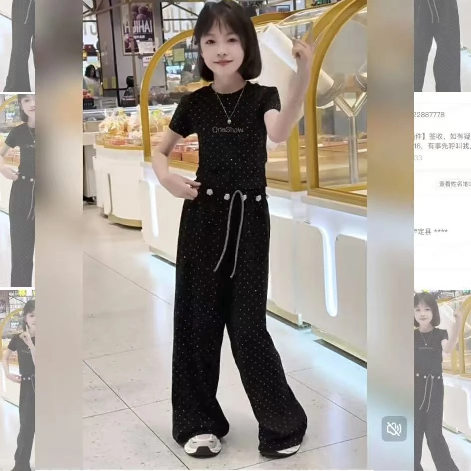 女童韩版套装时尚修身感直通两件套洋气2025夏季儿童新款