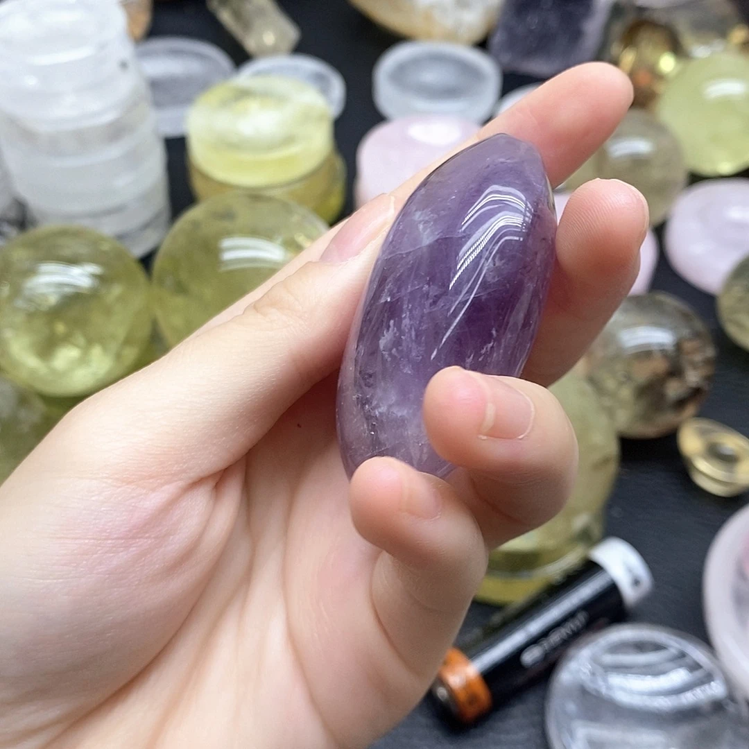 银S925镶嵌珠宝半成品紫晶  73水晶石