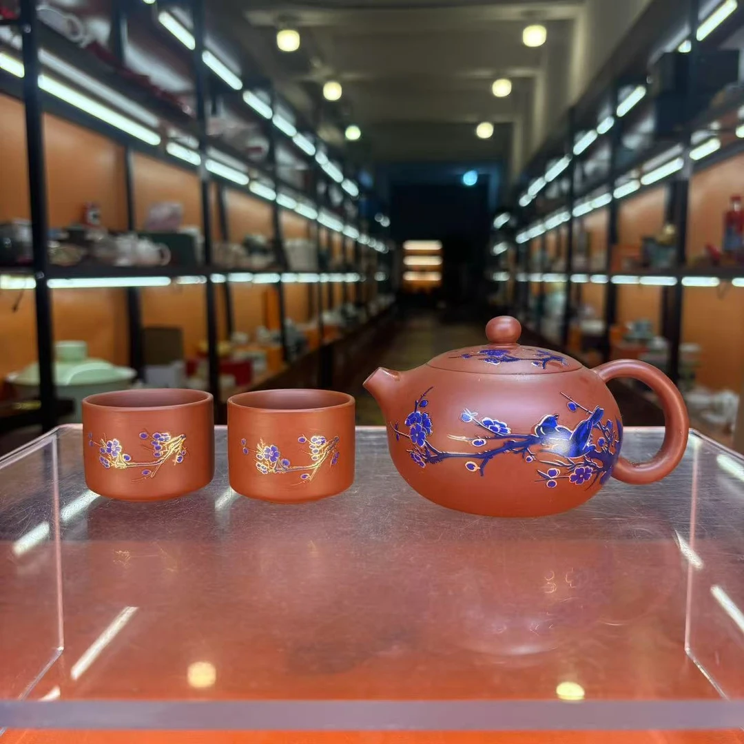 秋香茶具  紫砂变色凤鸣喜上眉梢西施壶家用泡茶功夫茶具- 2442