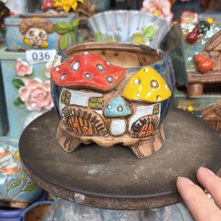 紫砂花盆粗陶材质多肉花盆