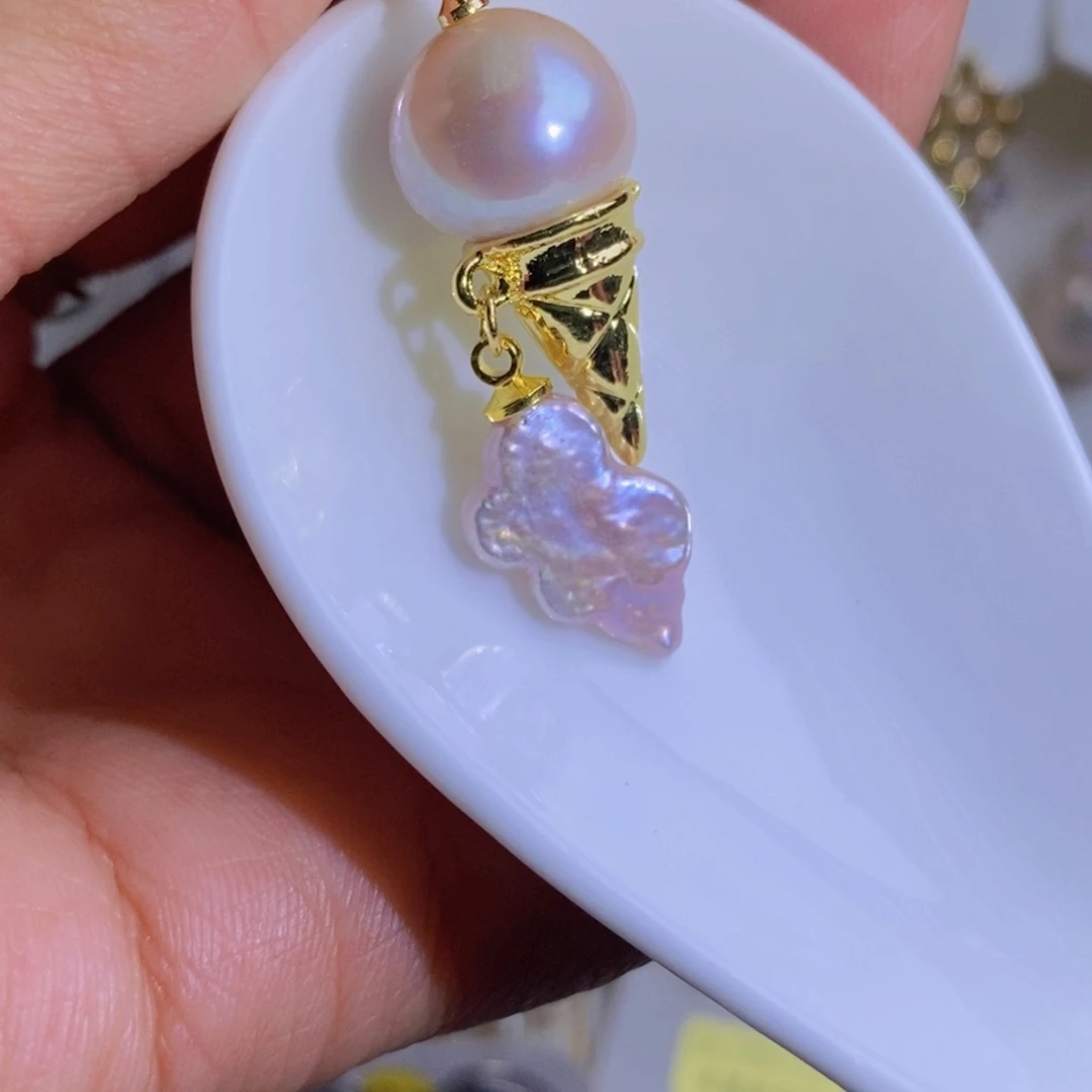 银S925镶嵌天然淡水珍珠淡水珍珠