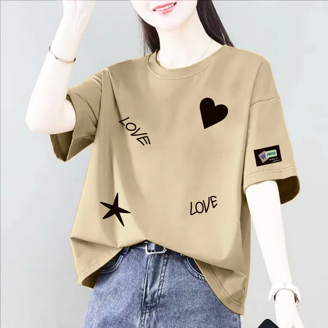 春夏季新款背心印花女短袖体恤百搭韩版显瘦休闲圆领T恤时尚背心