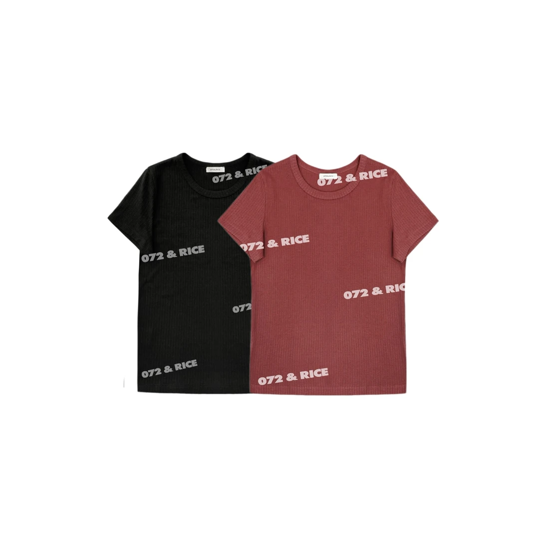 072 & RICE【珊瑚TEE】夏季休闲圆领短袖T恤 24NB200Z FF