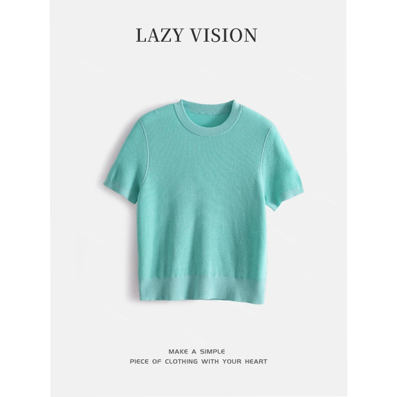 LAZYVISION【入夏梧桐】桑蚕丝‘羊毛’短袖针织T恤ZMD-27748