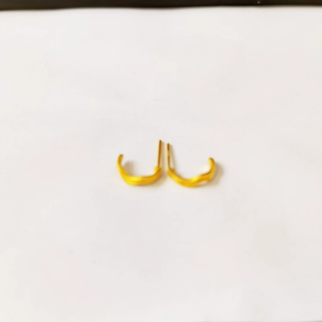 足金999  波浪耳钉直针