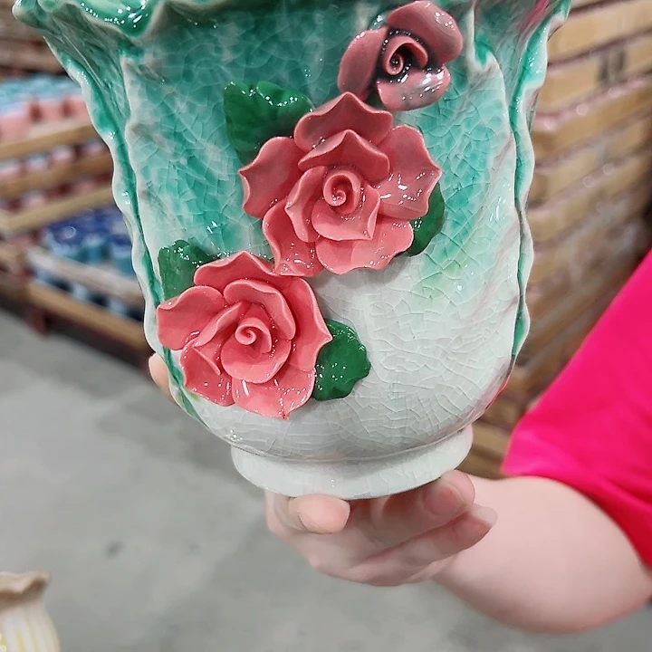 有孔.凑满10元发货多肉陶瓷花盆！