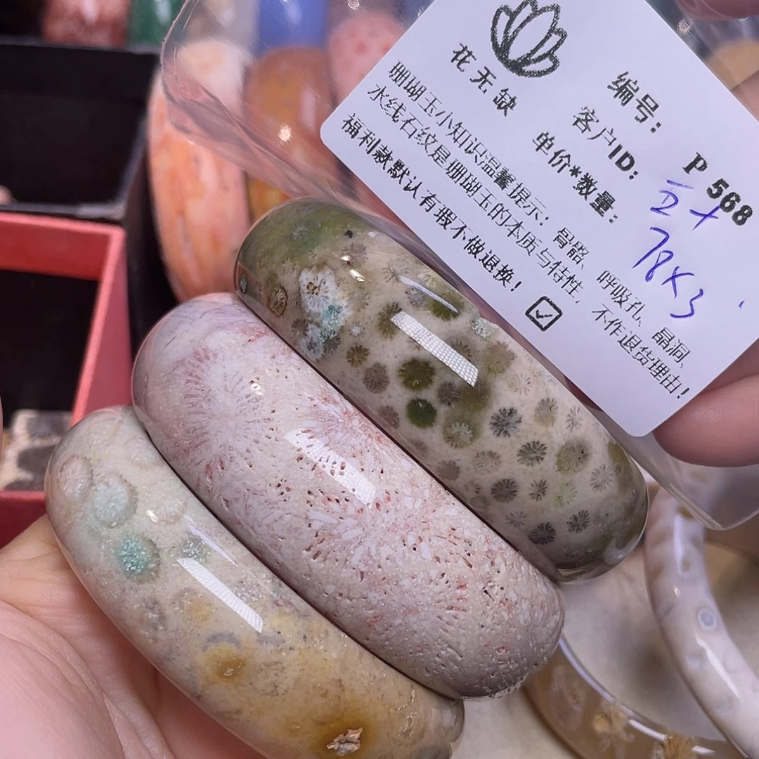 五***鱼未镶嵌手镯硅化玉