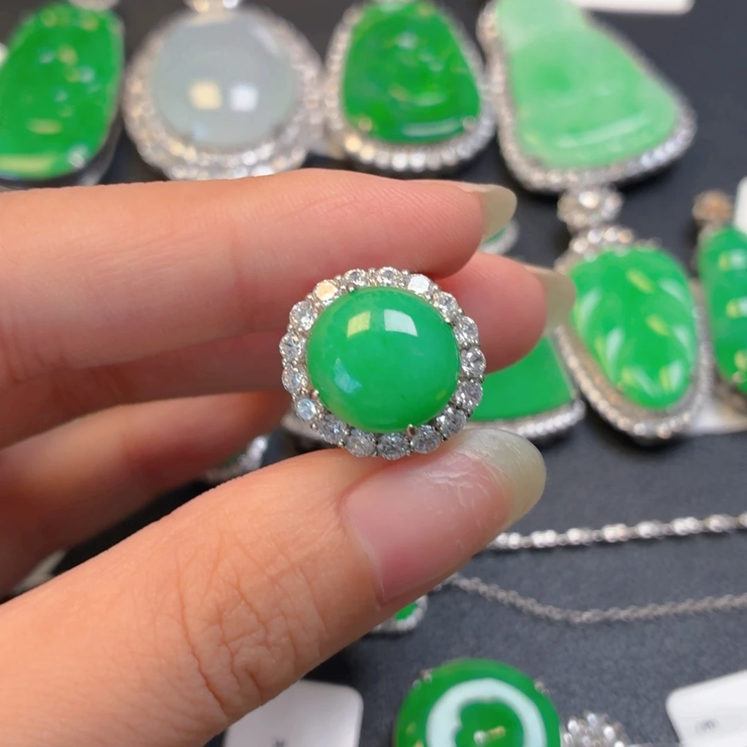 翡翠银S925镶嵌颈饰