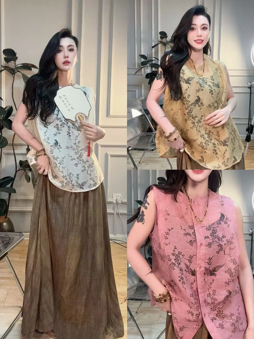 【薇薇an】订单前后穿烧花小衫