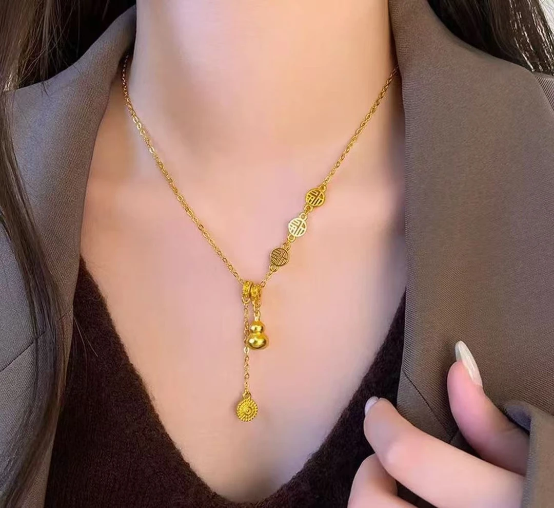 合金项链 葫芦项链女气质百搭流苏套链A26