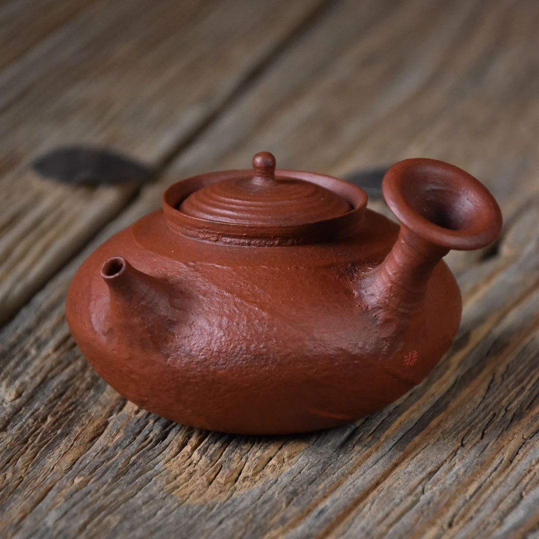 【半斋新品】红粉引 手拉大侧把300cc 煮茶煮水壶 泡茶壶 复古侘寂