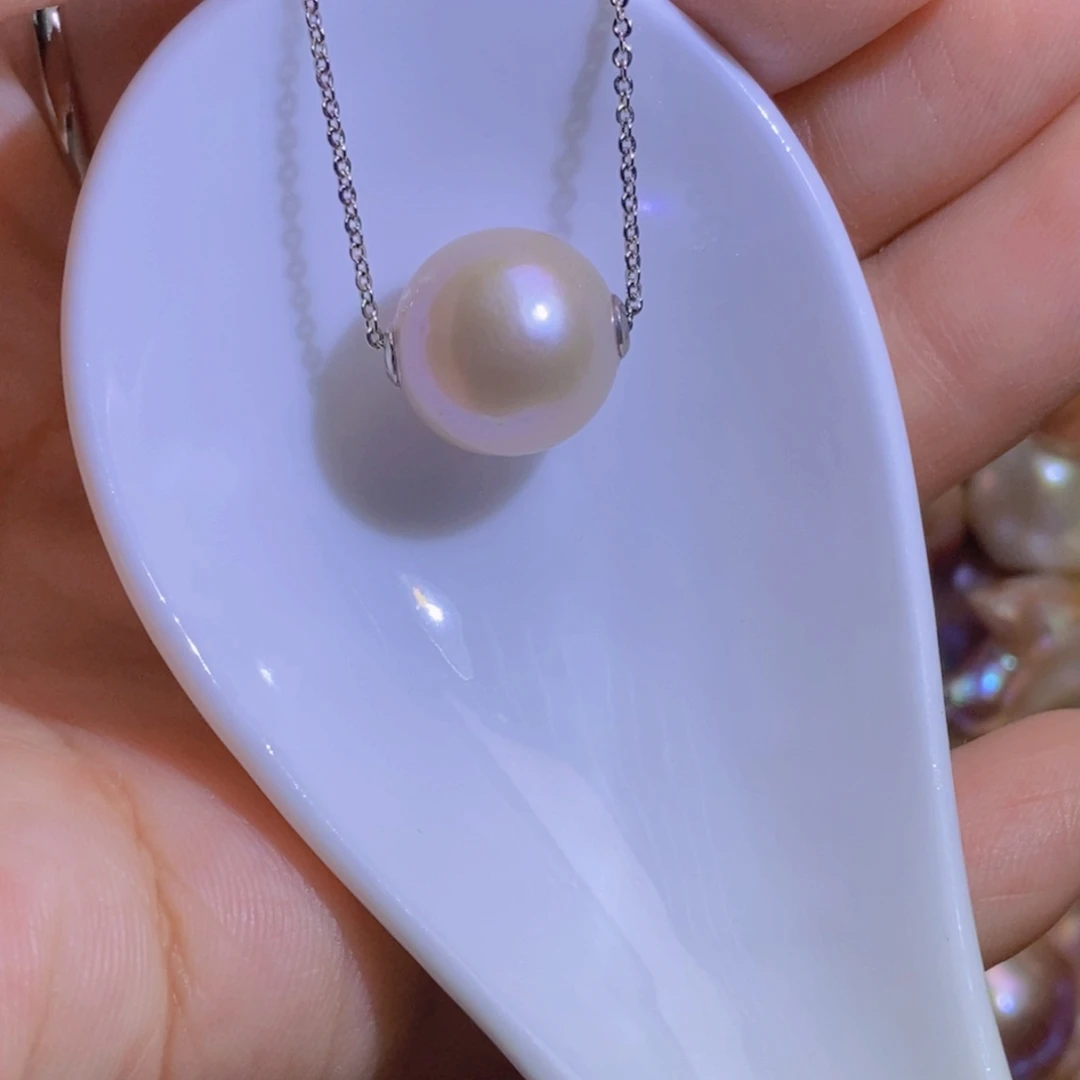 银S925镶嵌淡水珍珠微瑕