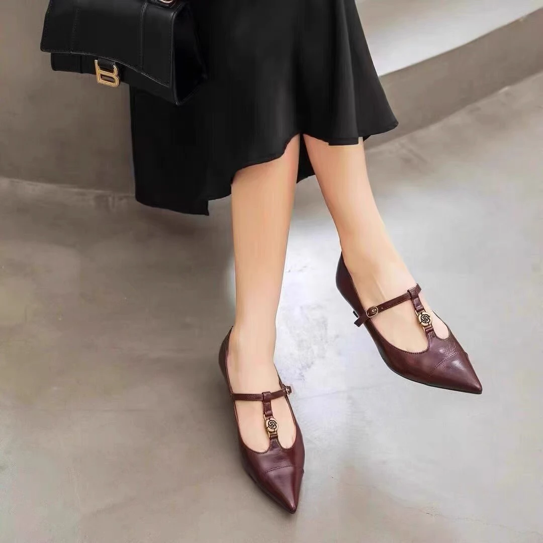 羊油皮！新款时尚单鞋T扣防掉跟百搭细跟玛丽珍