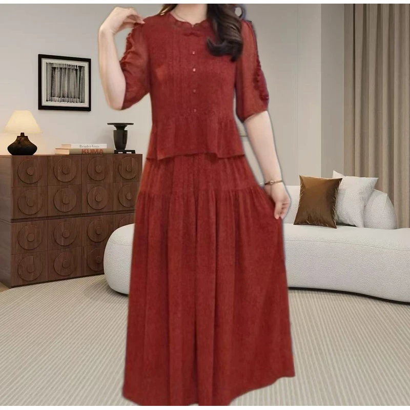 2025爆款春夏季新款优雅气质中长款女装连衣裙