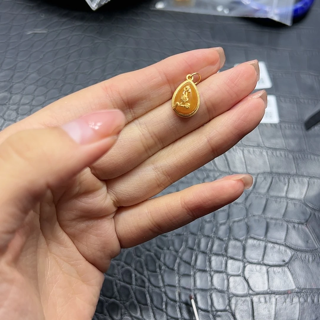 银S925镶嵌手链烟晶蜜蜡水滴