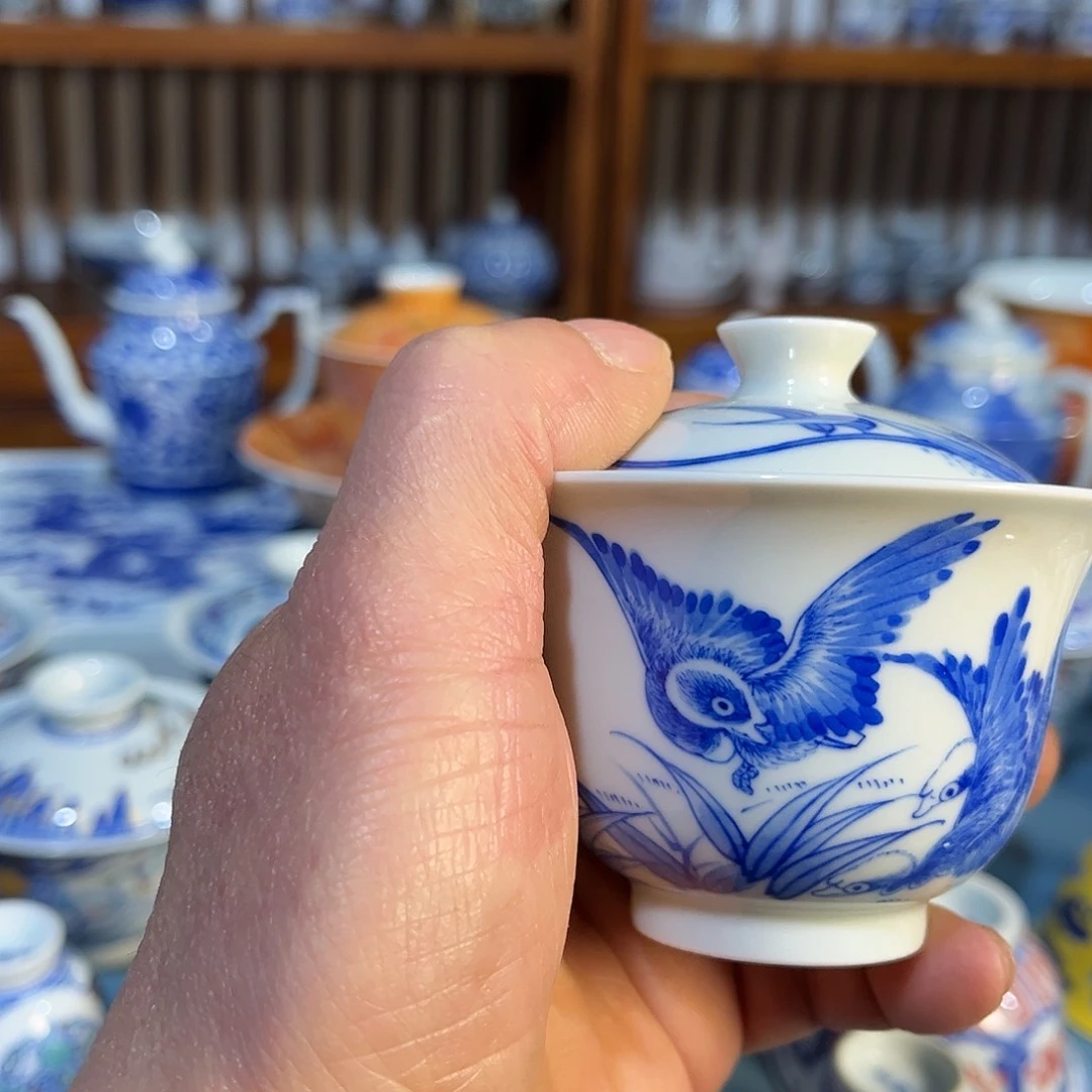 錡镇堂手工手绘盖碗