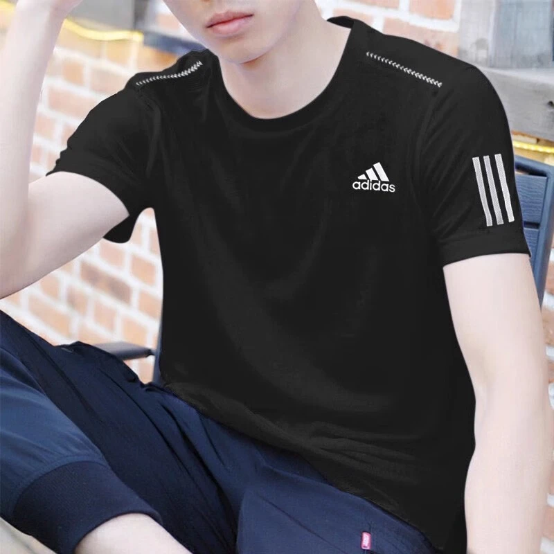 Adidas/阿迪达斯短袖男款夏季运动服圆领透气半袖速干T恤 DU0859