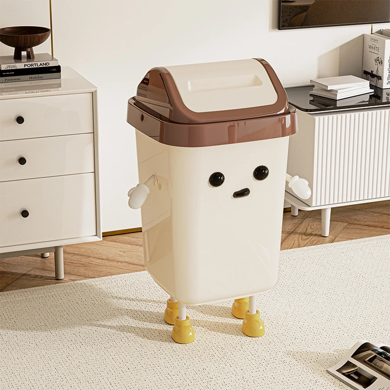 垃圾桶家用新款高颜值客厅卧室厕所摇盖卡通创意可爱卫生带盖桶