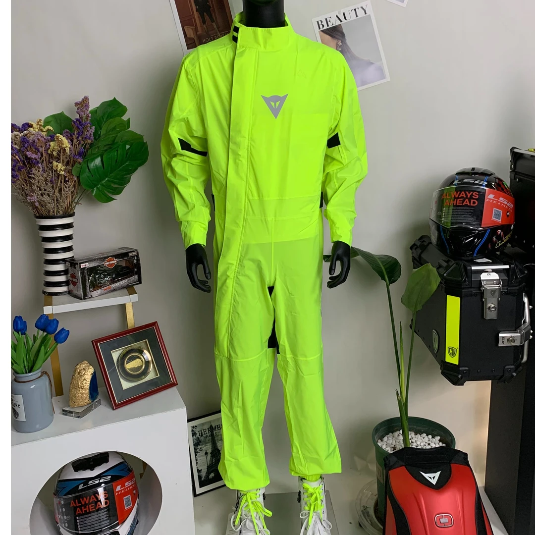 丹尼斯连体雨衣套装 骑行专用雨衣 荧光黄0004