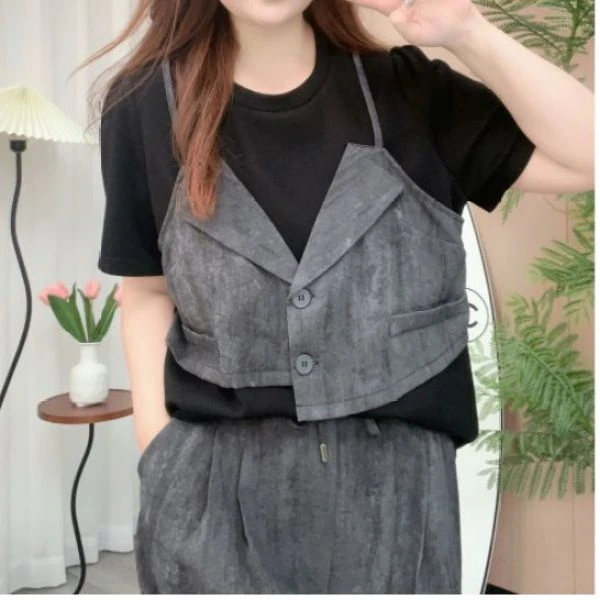 【小敏】（仅裤子）夏季新款拼接套装TGW41194