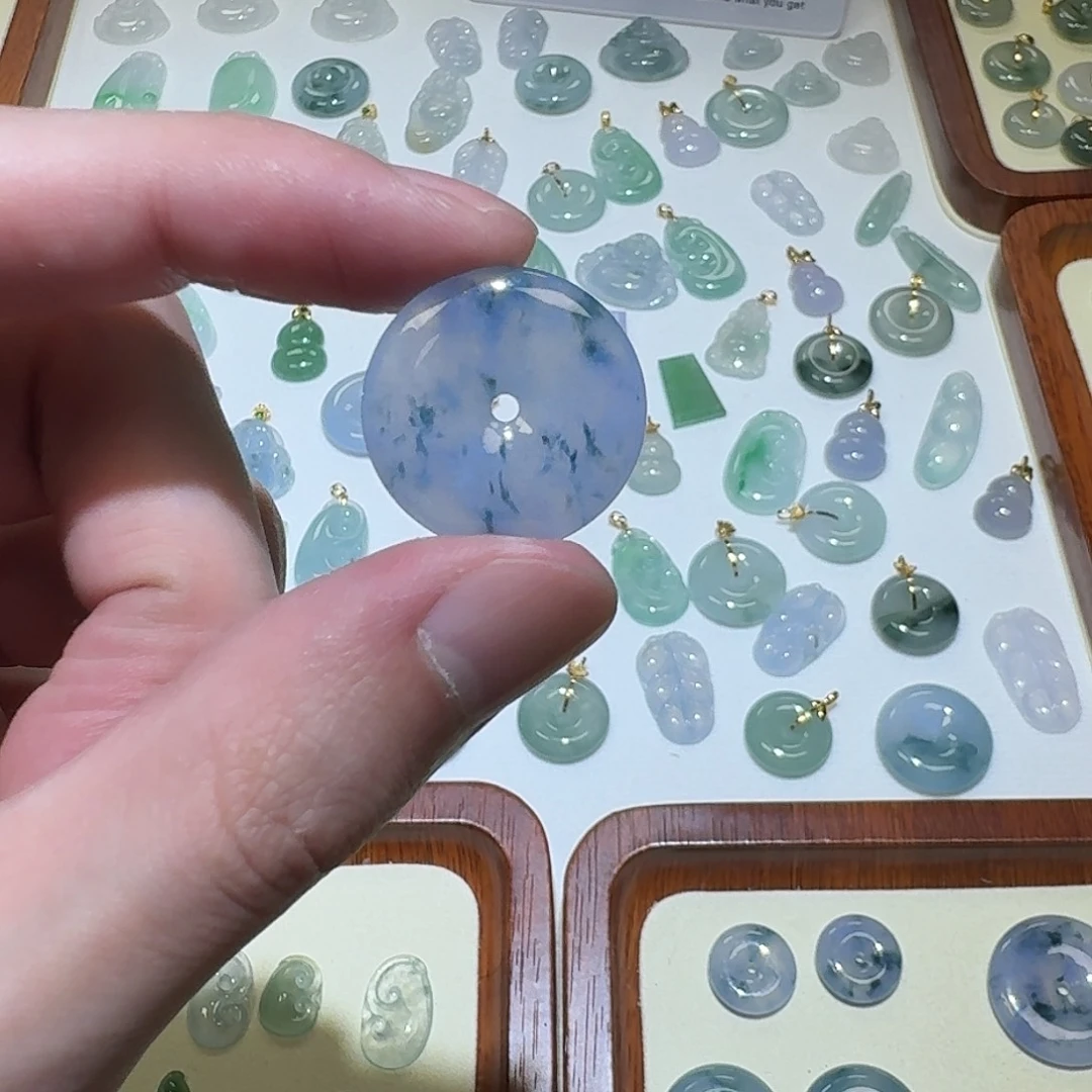 颈饰未镶嵌翡翠冰紫扣子