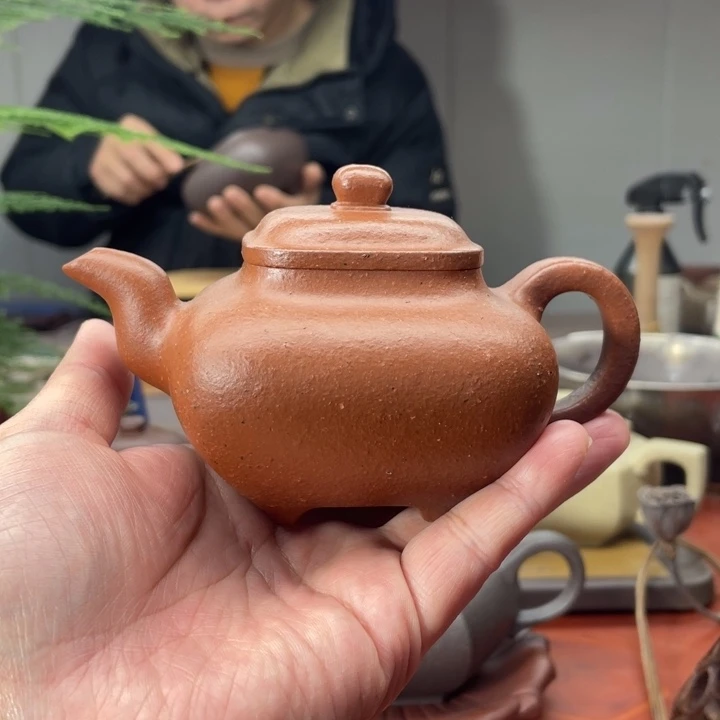 茶壶紫砂原矿无添加手磨料小红泥传炉