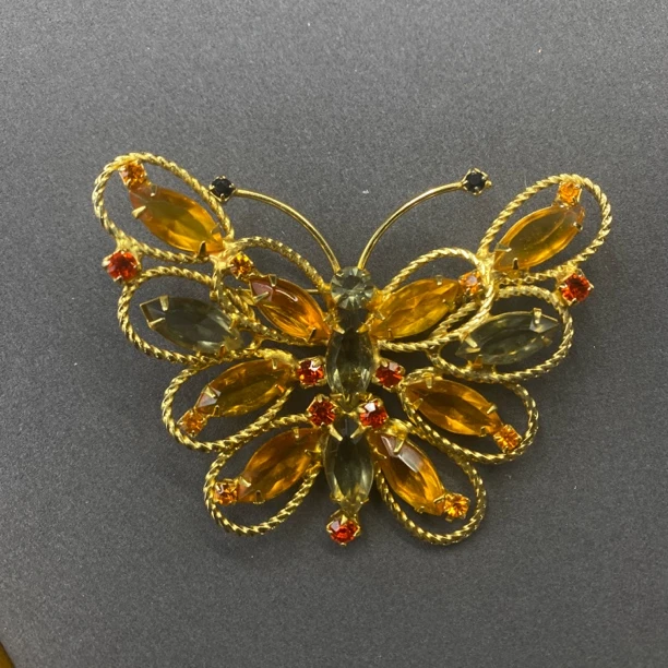 合金胸针 LL 中古首饰vintage 朱丽安娜Juliana蝴蝶胸针