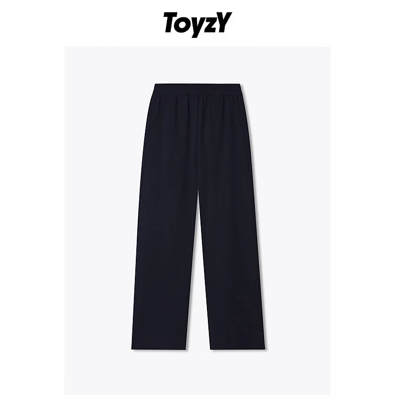 ToyzY春季新款垂感显瘦针织直筒阔腿休闲裤7C54120640
