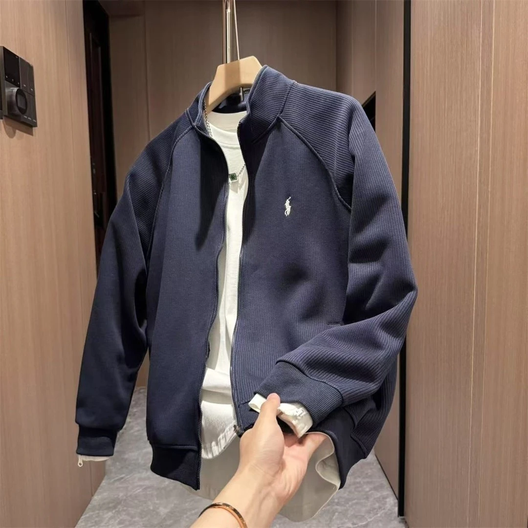 秋季新款男士潮流百搭开衫运动休闲宽松韩版立领卫衣潮牌时尚外套