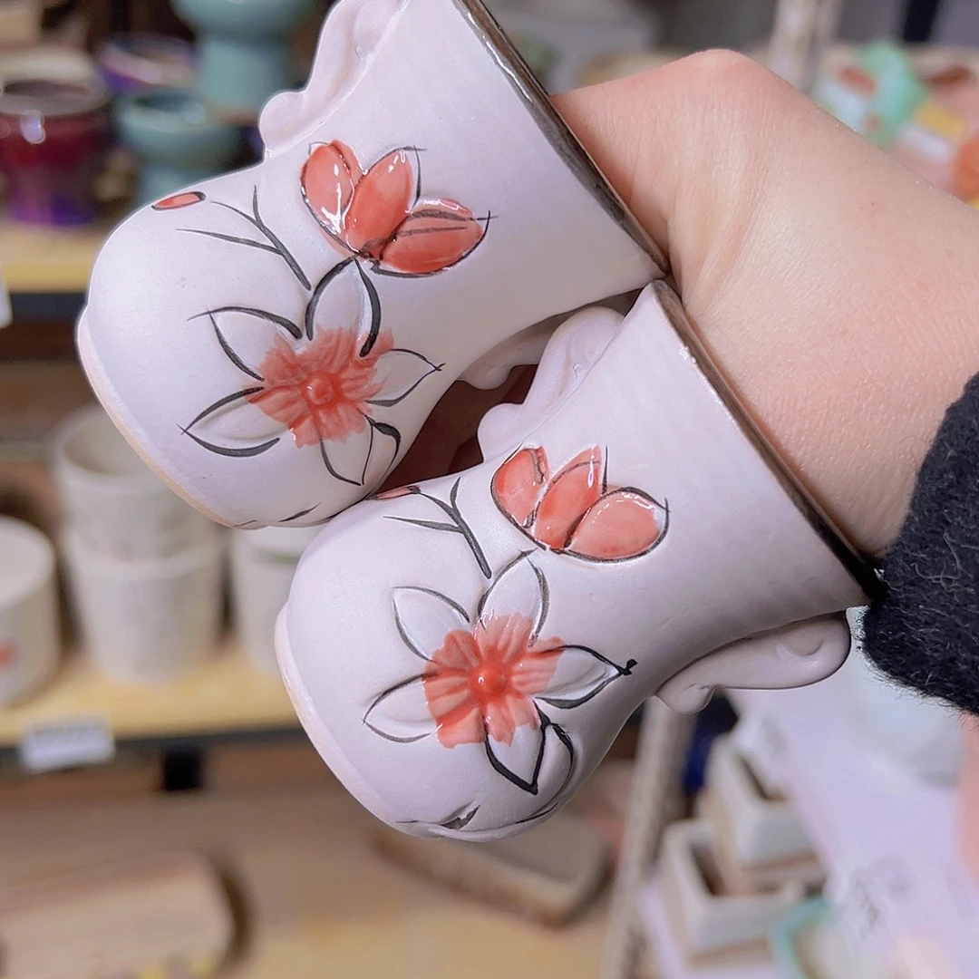 红陶陶瓷花盆当场满12包邮