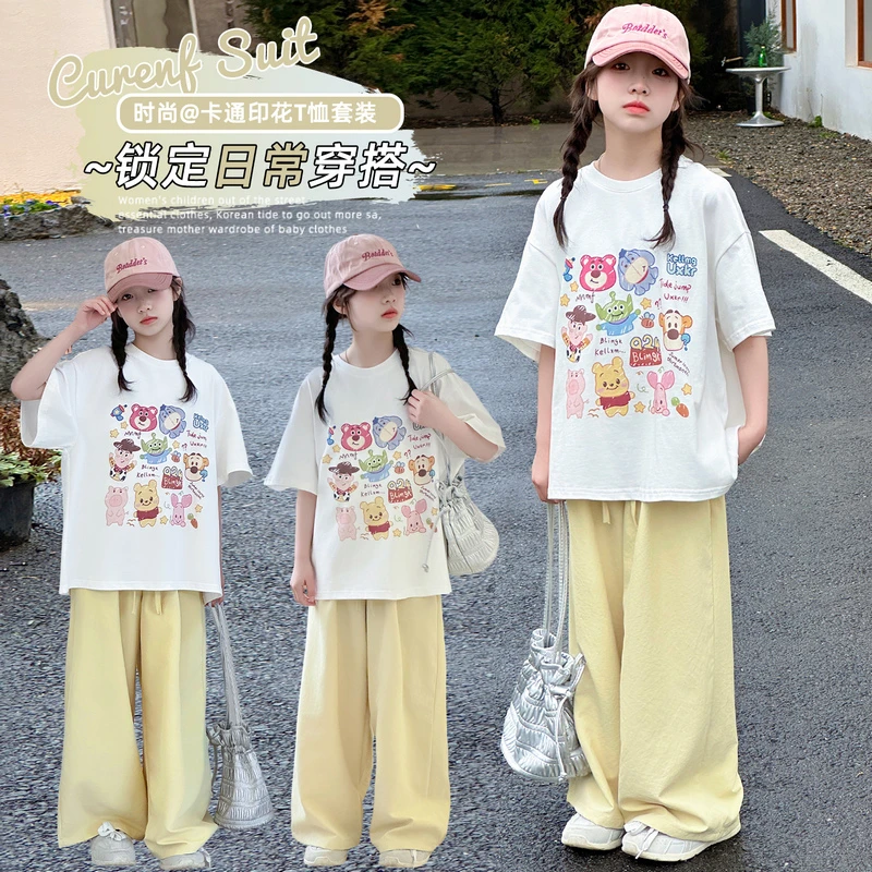 女童夏季短袖套装2025新款儿童时尚洋气夏装小女孩休闲宽松两件套