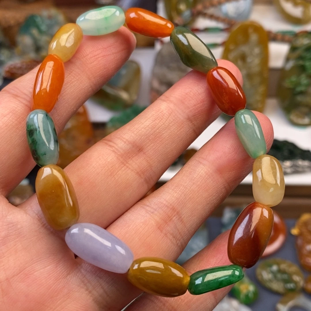 翡翠未镶嵌颈饰多宝手串