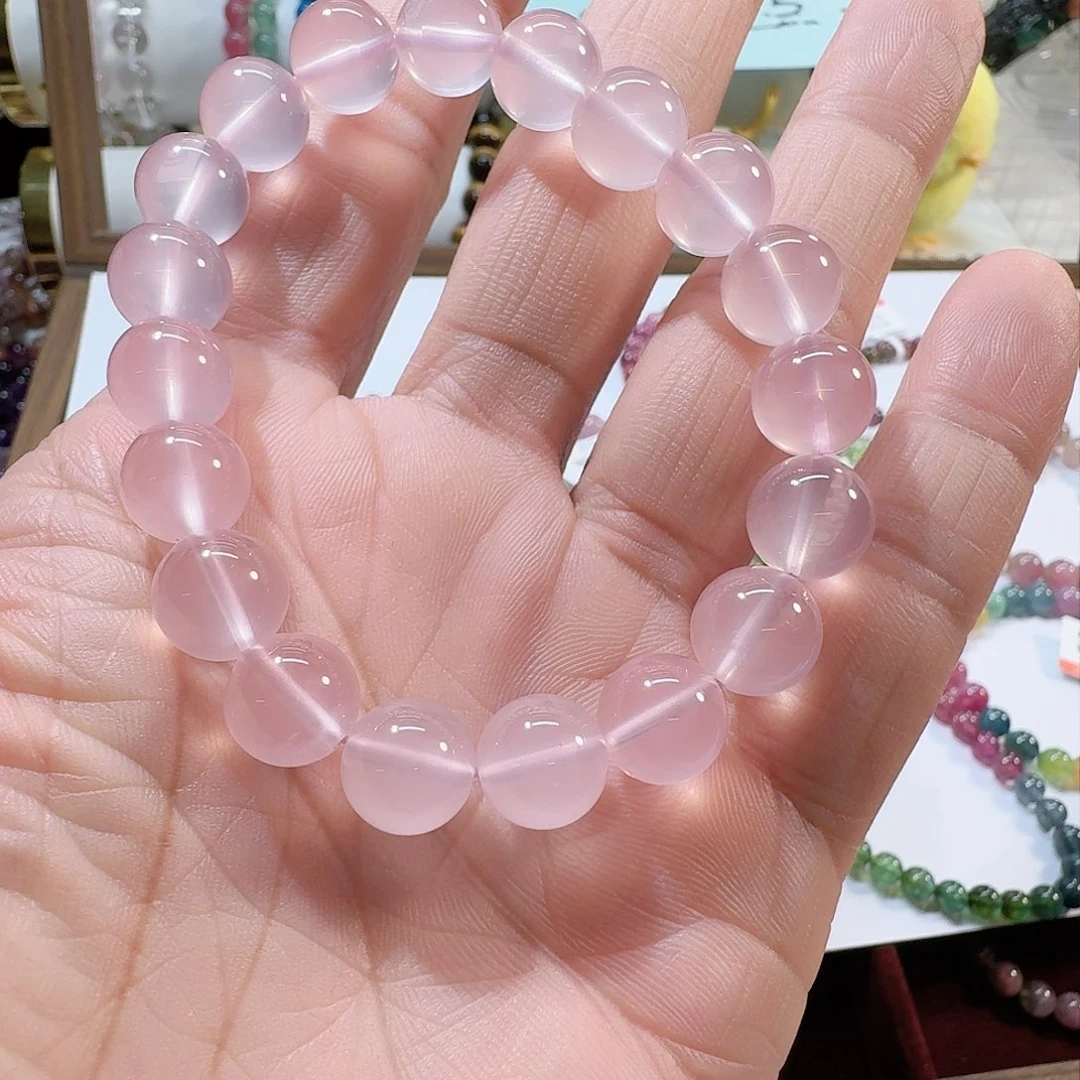 芙蓉石手链未镶嵌粉水晶