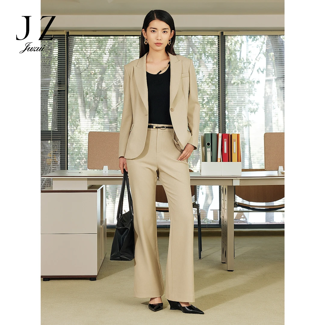 【羊羊专属】JZ玖姿JWFC11039商场同通勤气质修身微喇裤2025