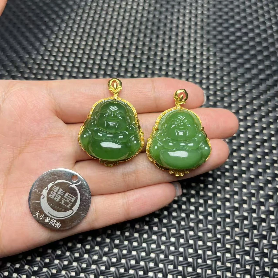 翡昱-SH30-22706-和田玉吊坠18k金镶/约24*24*9/-多样性发其一D