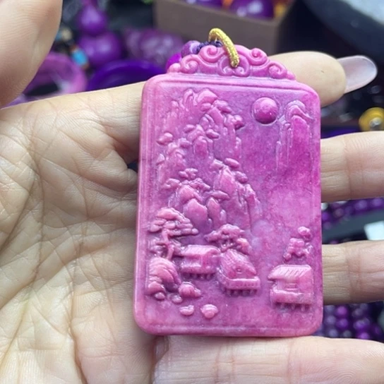 非金属南非老料红丝绒山水牌Z1