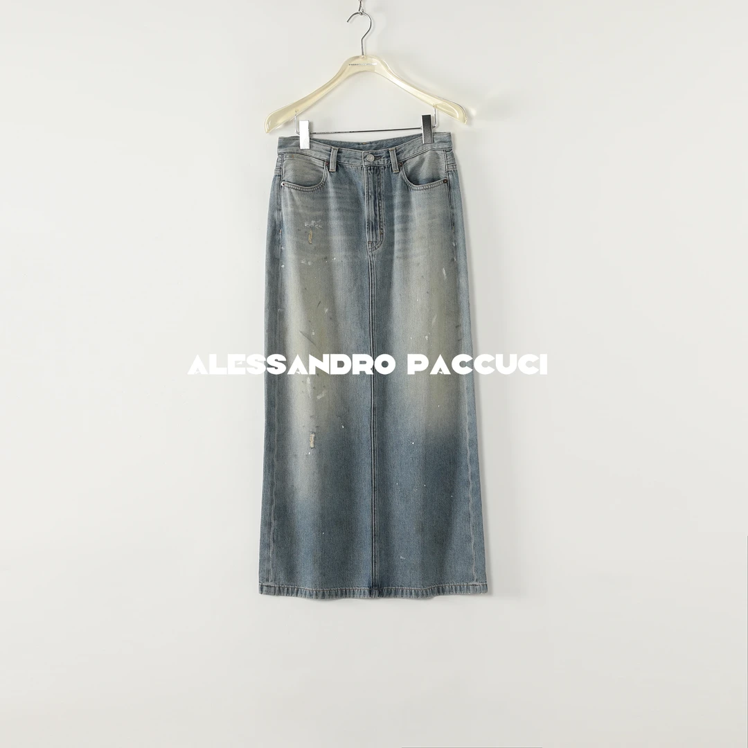 AP洛哥52026NB【黑标/油漆裙小个子版160以下】进口棉手工擦色半裙