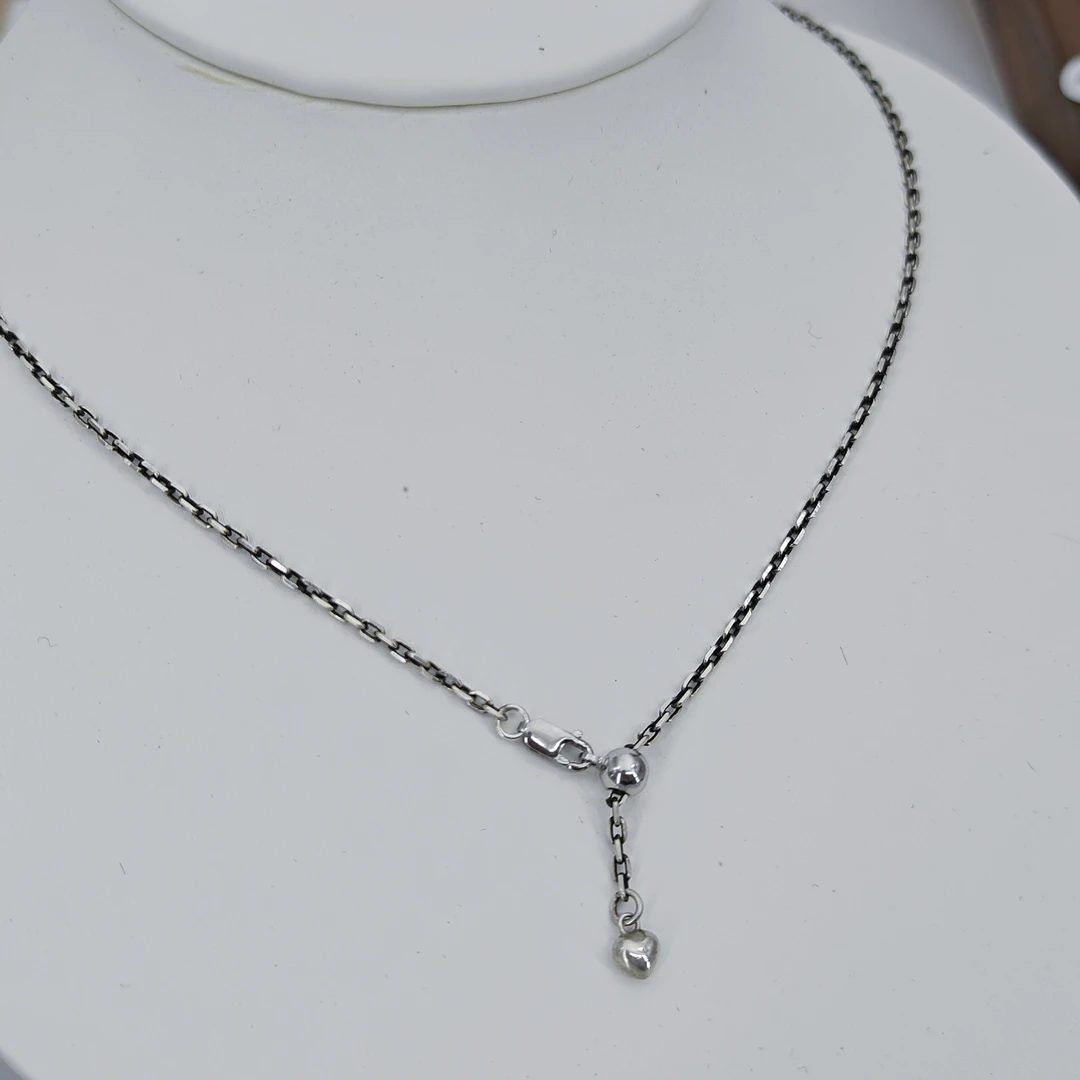 吊坠925银 手工制作原创素链十字链项链多用延长链