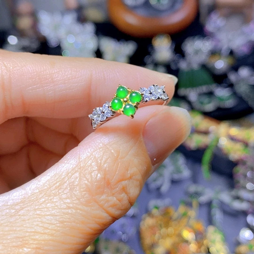 翡翠颈饰银S925镶嵌天然翡翠