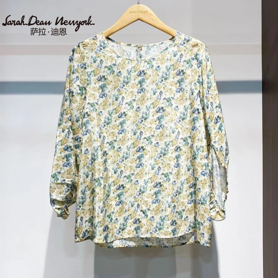 【萨拉迪恩】套头宽松衬衫衬衣法式时尚碎花
