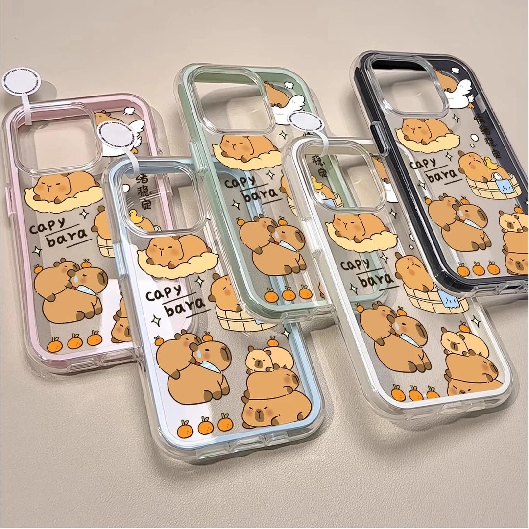 可爱卡皮巴拉适用iPhone16苹果15二合一vivo华为oppo小米14手机壳