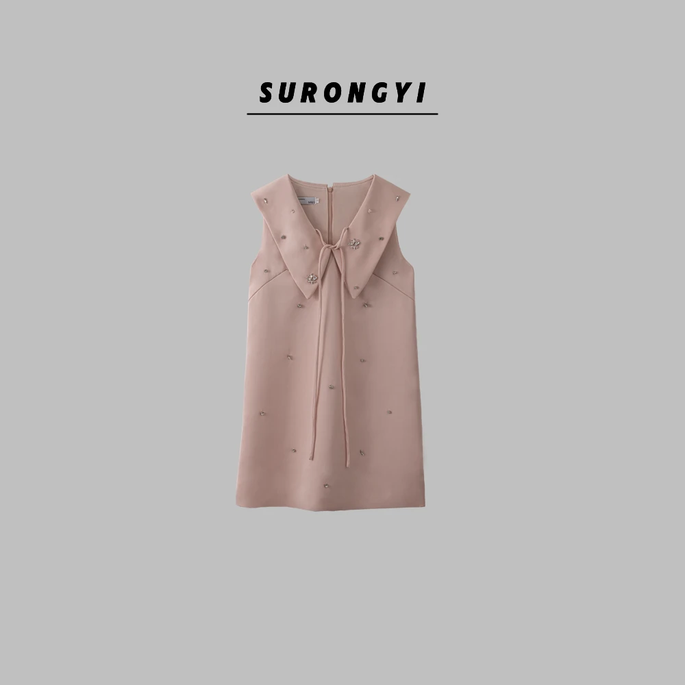 【高高甄选】【萤窗】休闲时尚定钻减龄盛夏气质风连衣裙G25XL024