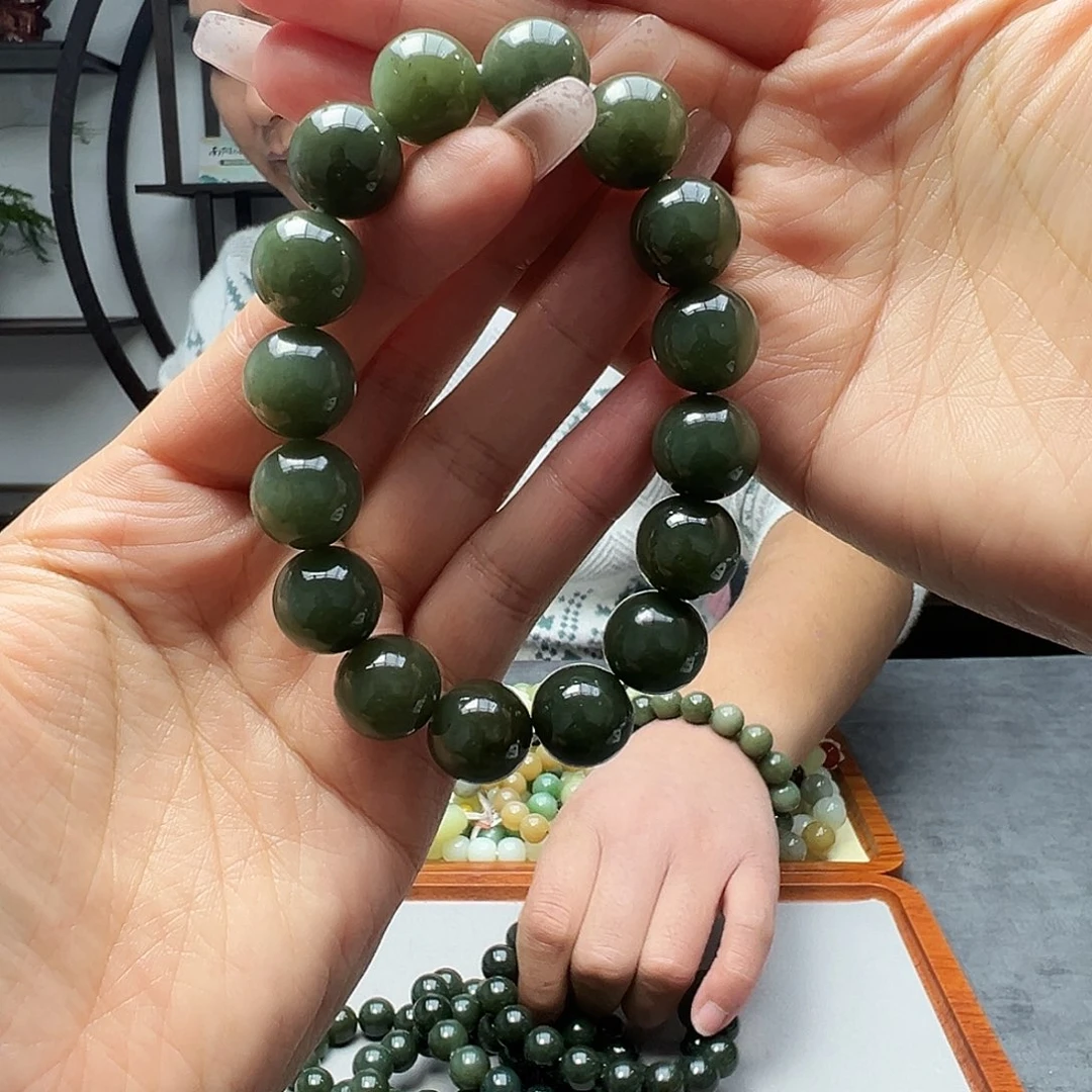 和田玉未镶嵌手链14青黄口