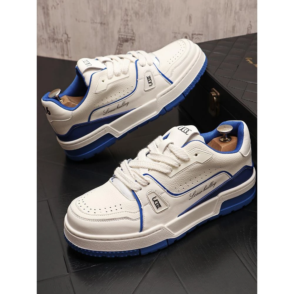 欧洲站低帮板鞋男士轻奢百搭休闲鞋厚底青年男鞋子透气低帮鞋