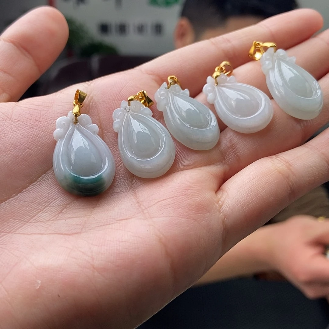 翡翠颈饰银S925镶嵌颜色多样性发拍一发一